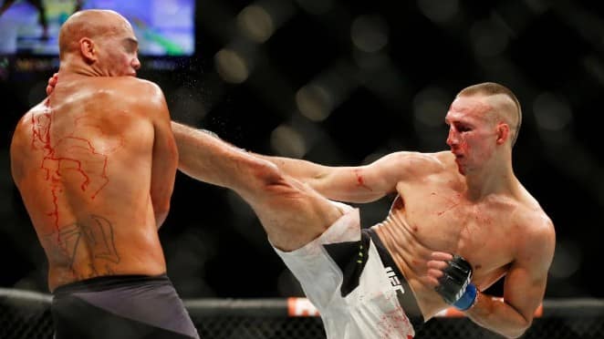 Rory MacDonald fighting in the UFC