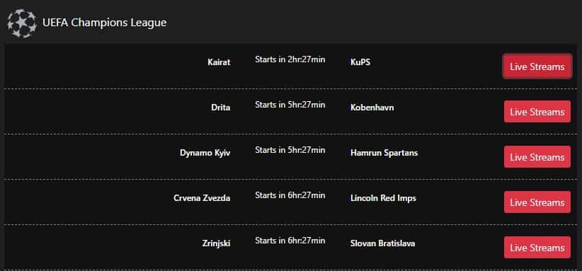 footybite stream links