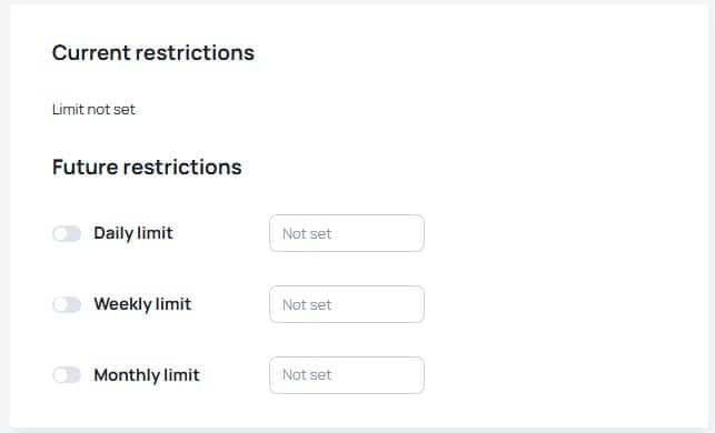 deposit limits example