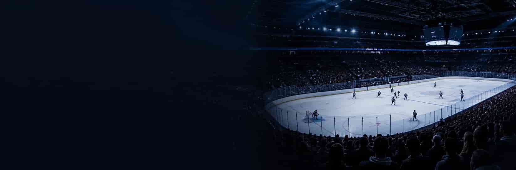Panoramic indoor hockey game scene used as a background for the guide’s sportsbook comparison call to action.